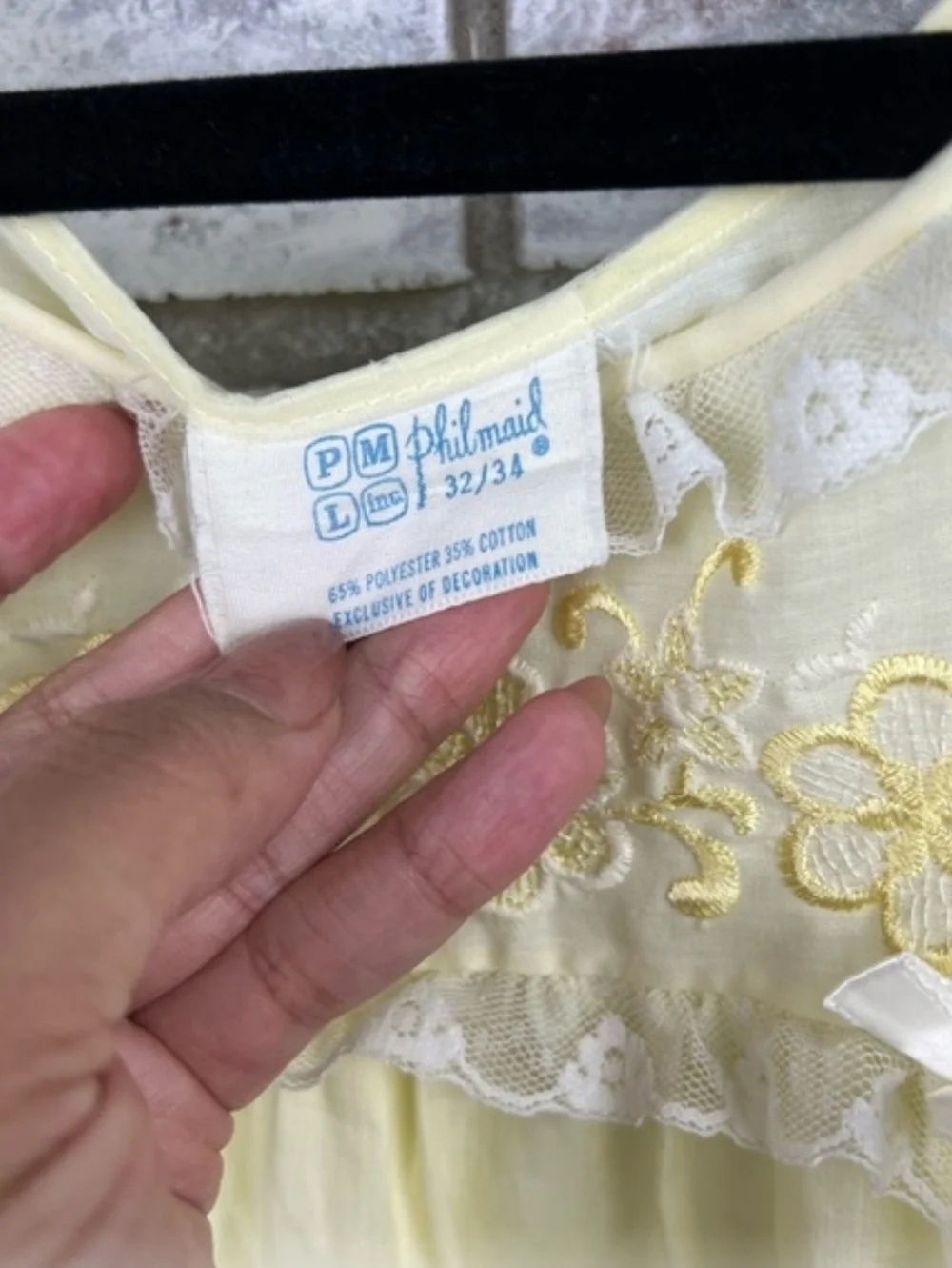 Philmaid | vintage banana cream yellow, 50s nightie Size 32/34 - Picture 4 of 6